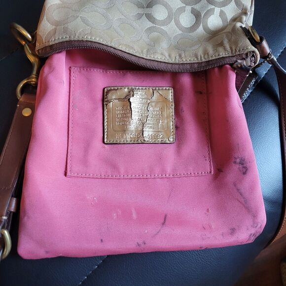 Coach Khaki Op Art Madison Crossbody Bag in KHAKI Swingpack # 41992 - Picture 4 of 16